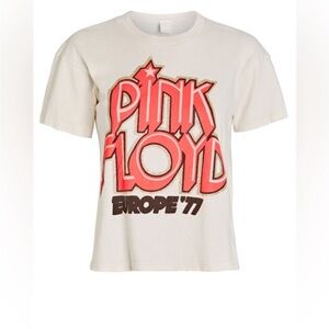 Madeworn Pink Floyd White Europe ‘77 Graphic Distressed Holes Pullover Shirt